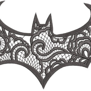 Batman lace effect embroidery design